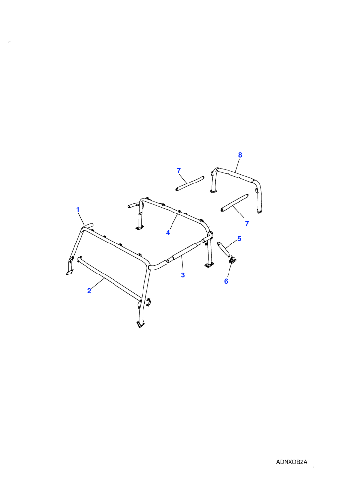Roll Cage - Upper (2.5L 4 Cyl TDi L/R,5 Speed Manual Transmission,90 SV,90 Wheelbase,Manual Transmission,With Power Steering)