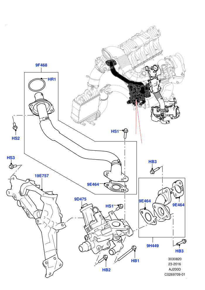 Exhaust Gas Recirculation (2.0L I4 DSL HIGH DOHC AJ200,2.0L I4 DSL MID DOHC AJ200,Itatiaia (Brazil))(High Pressure EGR)((V)FROMGT000001)