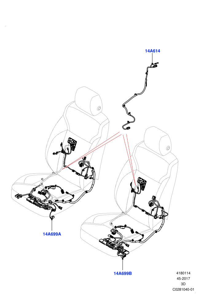 Wiring - Seats (Front Seats,Solihull Plant Build)((V)TOJA999999 (V)FROMJA000001)