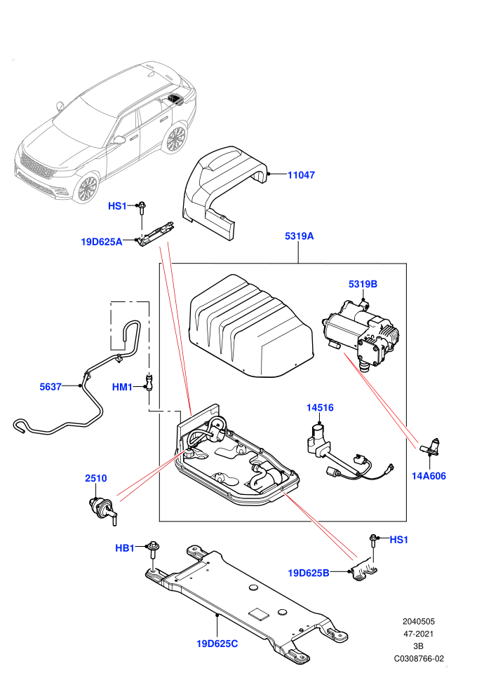 Air Suspension Compressor And Lines (With Four Corner Air Suspension)((V)FROMMA000001)