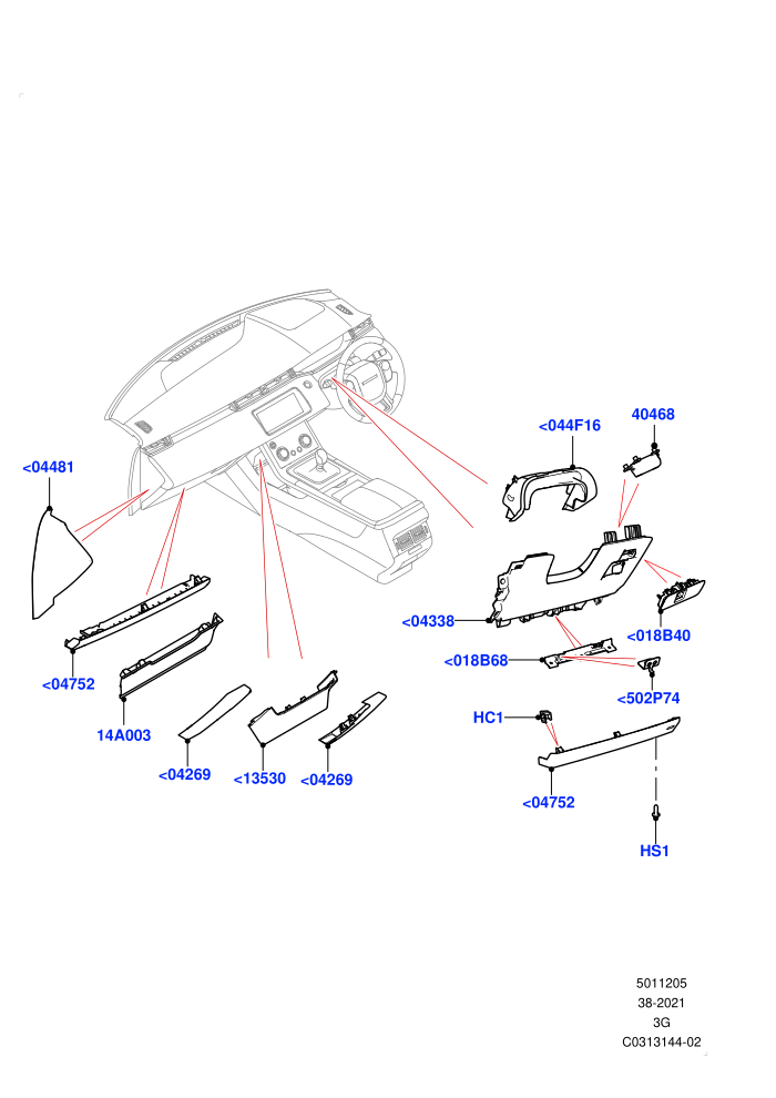 Instrument Panel (Itatiaia (Brazil))(External Components,Lower)