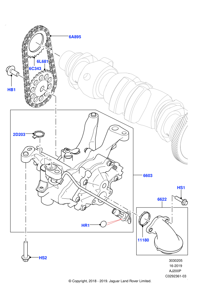 Oil Pump (2.0L AJ20P4 Petrol E100 PTA,2.0L AJ20P4 Petrol High PTA,2.0L AJ20P4 Petrol Mid PTA,Halewood (UK))
