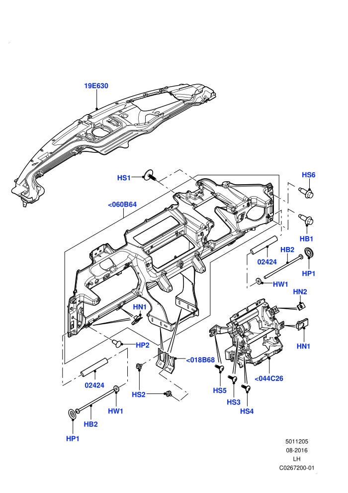 Instrument Panel (Head Up Display,Itatiaia (Brazil))(Internal Components,Upper)((V)FROMGT000001)