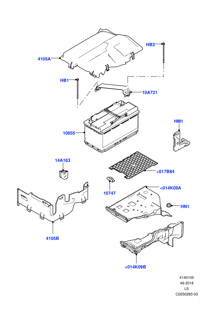 Battery And Mountings (LHD)(RH)((V)FROMEA000001)