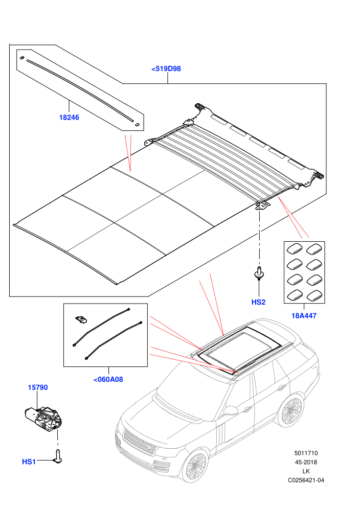 Sliding Roof Mechanism And Controls (With Roof Conversion-Panorama Roof)(Sun Blinds)((V)FROMFA000001)
