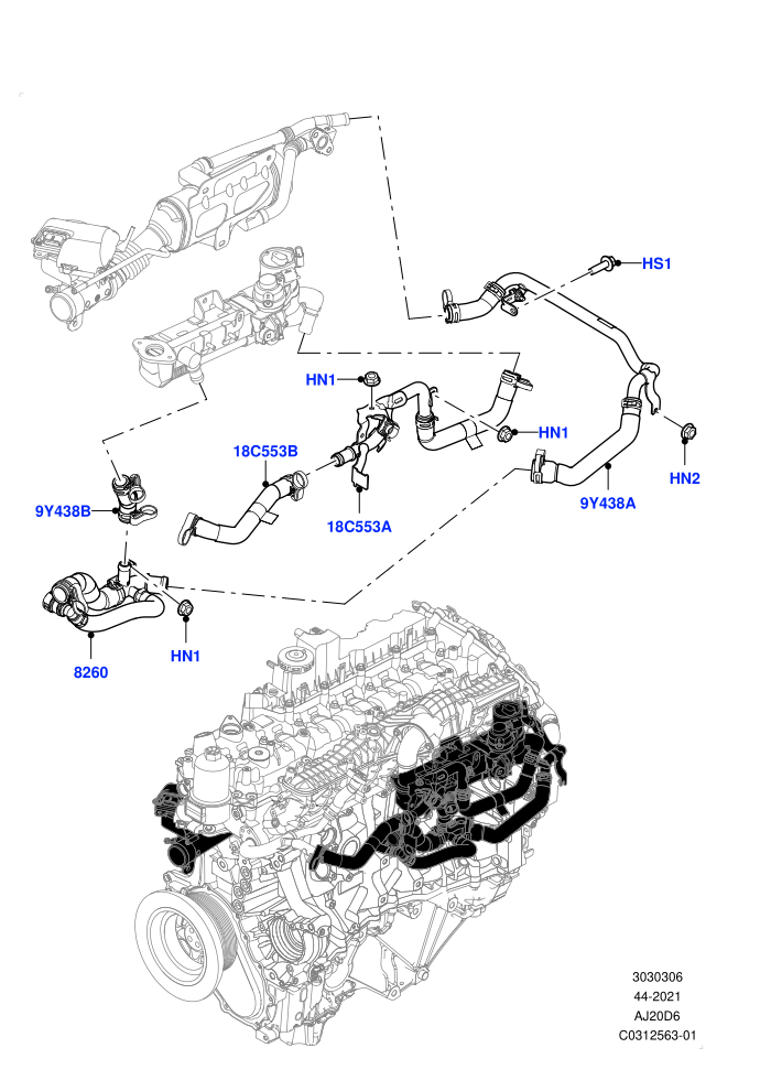 EGR Cooling System (3.0L AJ20D6 Diesel High)
