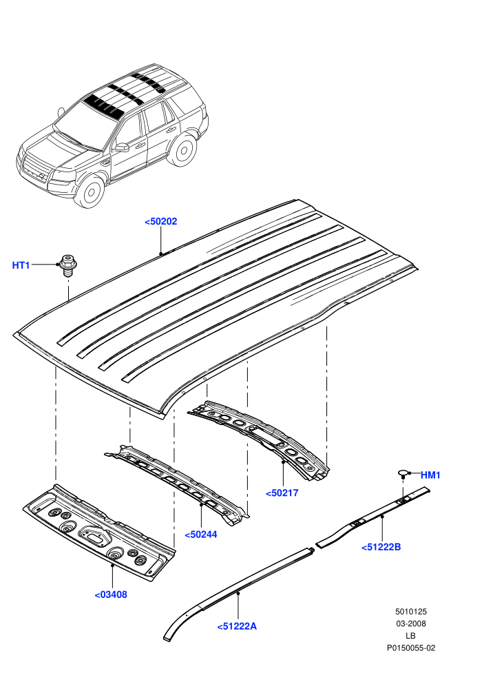 Roof - Sheet Metal (Less Sun Roof)
