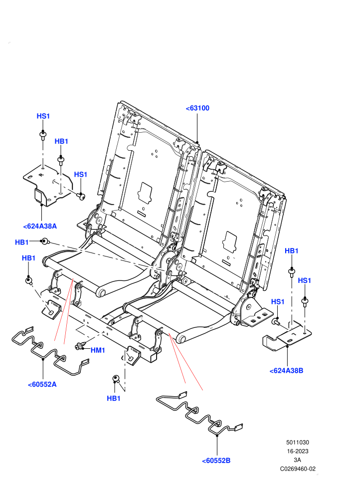 Rear Seat Base (Itatiaia (Brazil),Third Row Dual Individual Seat,With 3rd Row Double Seat)((V)FROMGT000001)