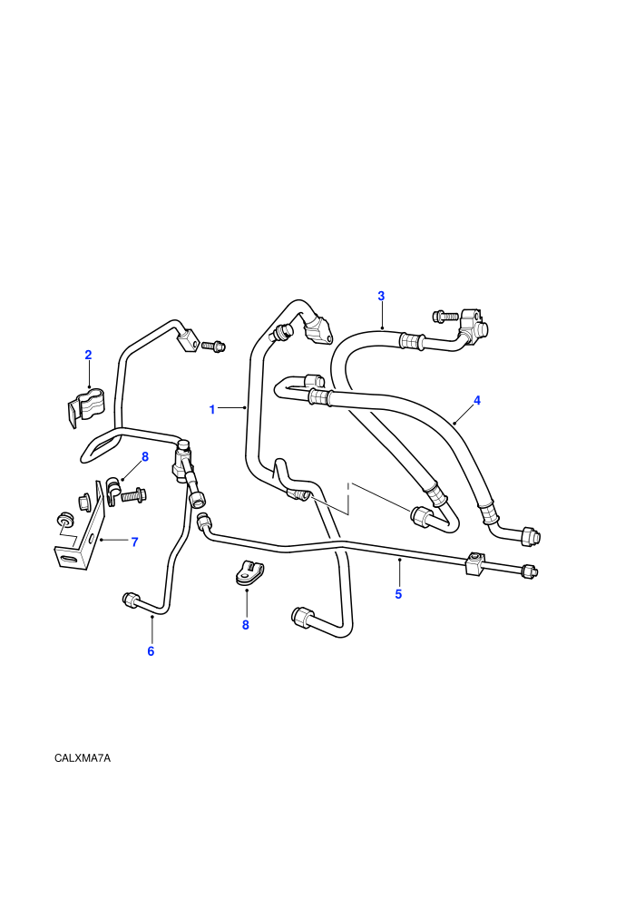 Hoses Rear Under Bonnet (With Air Conditioning)