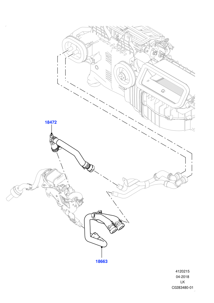 Heater Hoses (],4.4L DOHC DITC V8 Diesel,With Fuel Fired Heater)(Front)((V)TOJA999999 (V)FROMJA000001)