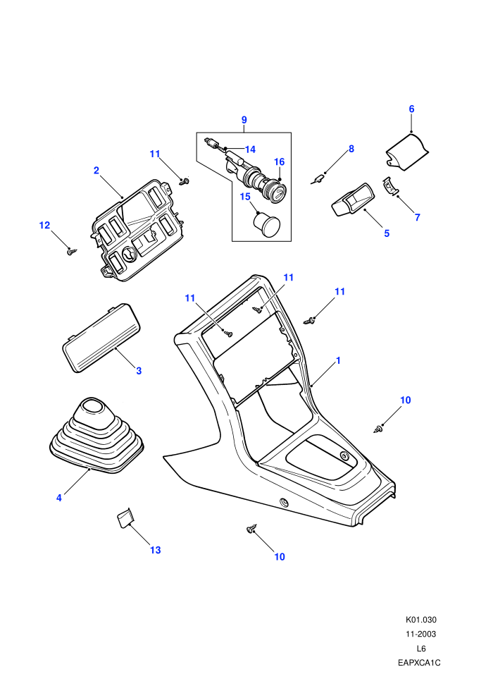 Centre Console Assembly (Manual Transmission)((V)TO3A999999)