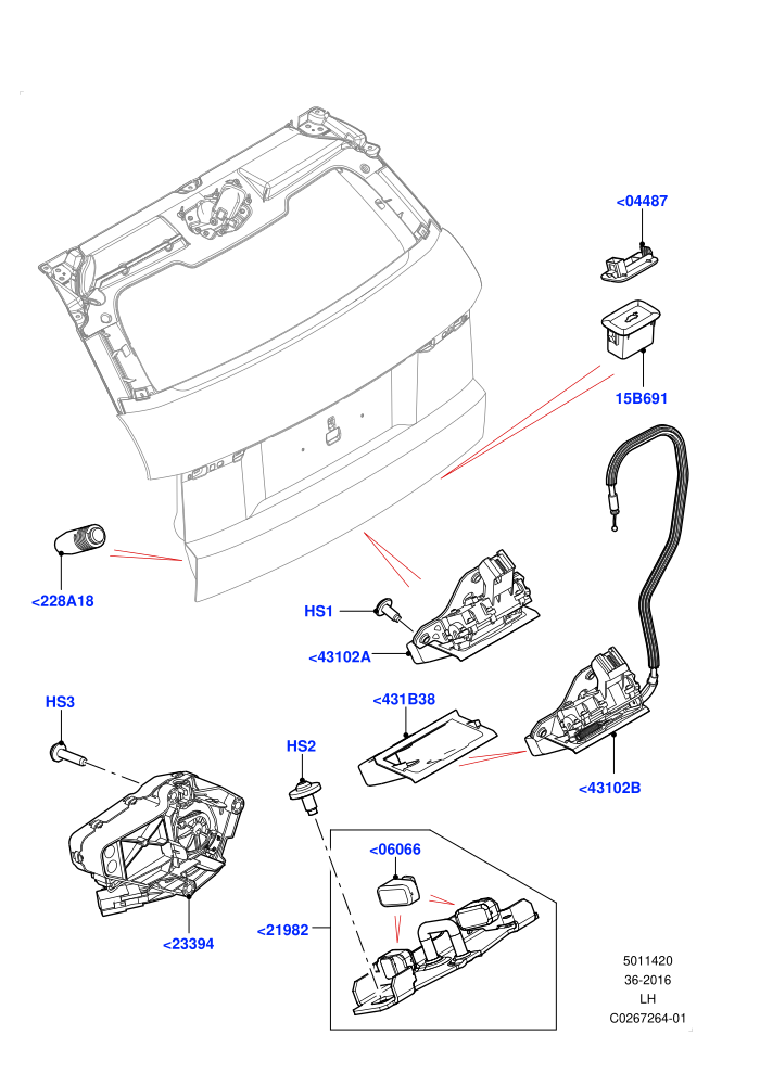 Luggage Compt/Tailgte Lock Controls (Itatiaia (Brazil))((V)FROMGT000001)