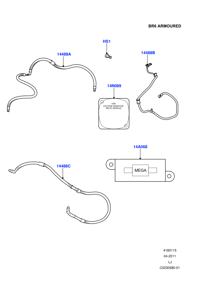 Electrical Wiring - Body And Rear (4085 KG GVM,With B6 Level Armouring)((V)TO9A999999 (V)FROM6A000001)