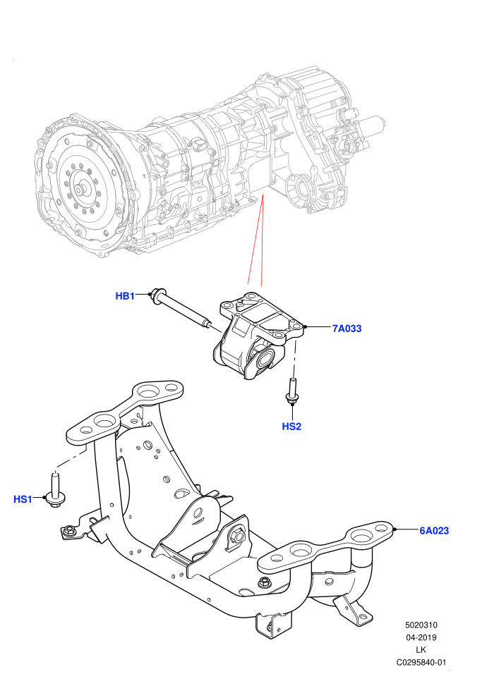 Transmission Mounting (3.0L AJ20P6 Petrol High)((V)FROMKA000001)
