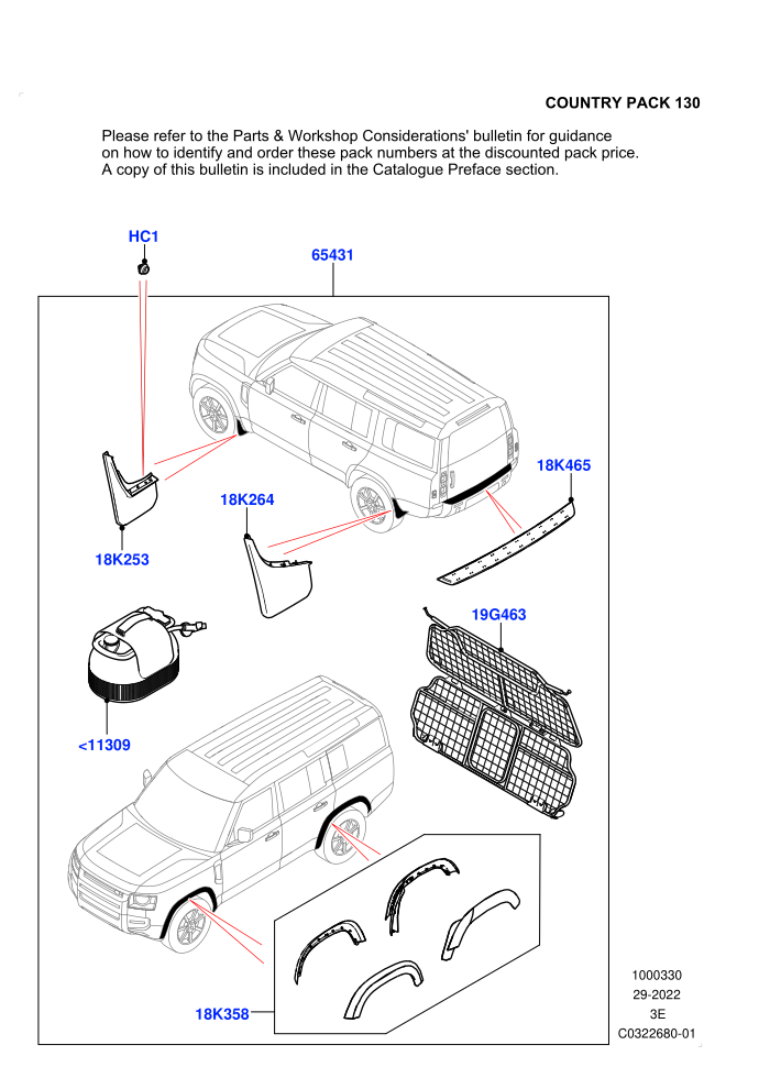 Accessory Pack (Long Wheelbase)(Country Pack 130)