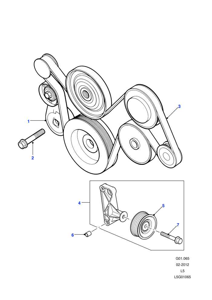 Drive Belt - Without ACE (2.5L 5 Cyl Turbo Diesel,With Air Conditioning)