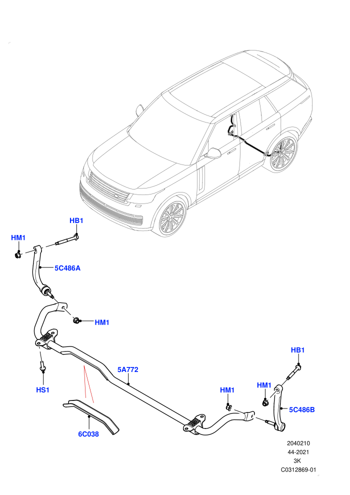 Rear Cross Member & Stabilizer Bar (With Four Corner Air Suspension)(Conventional Stabilizer Bar)