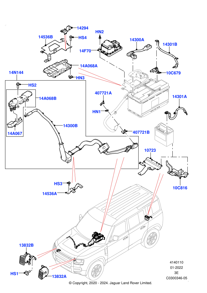 Battery Cables And Horn (Battery Cables)