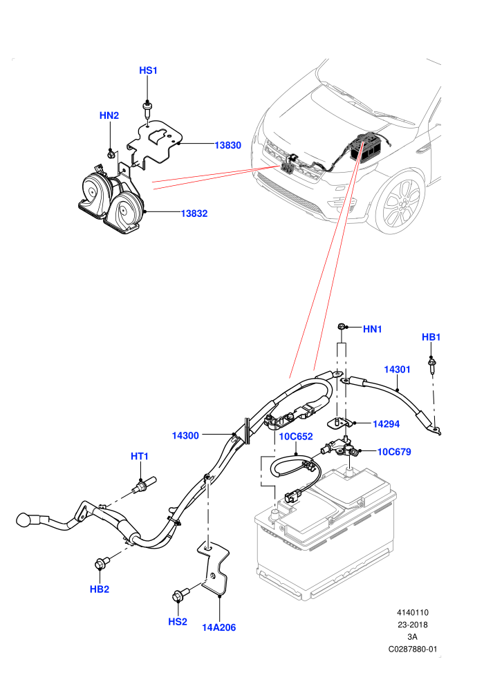 Battery Cables And Horn (Itatiaia (Brazil))((V)TOKT999999 (V)FROMGT000001)