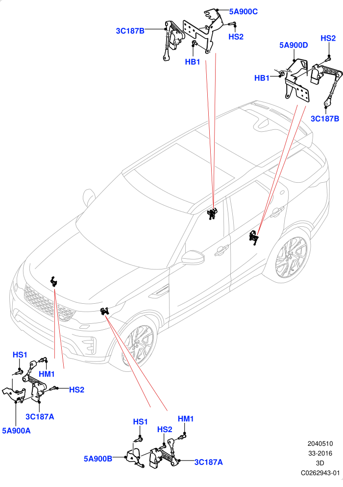 Air Suspension Controls/Electrics (Solihull Plant Build)((V)FROMHA000001)