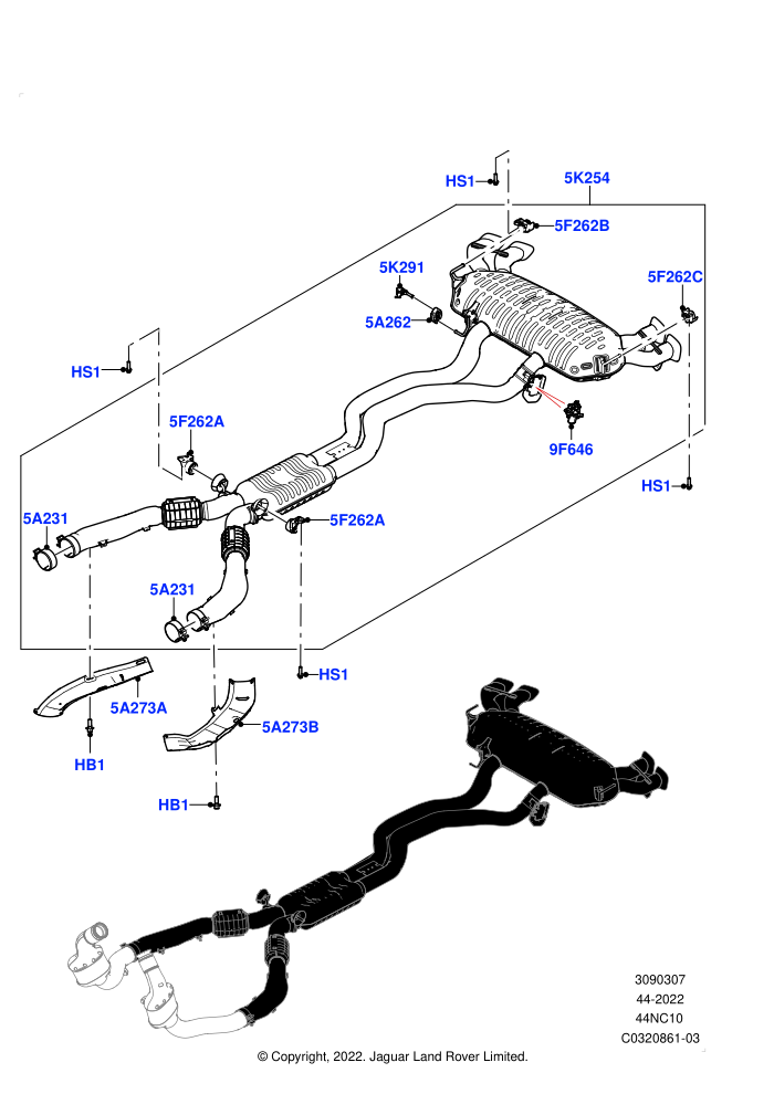 Rear Exhaust System (4.4 V8 Turbo Petrol (NC10))