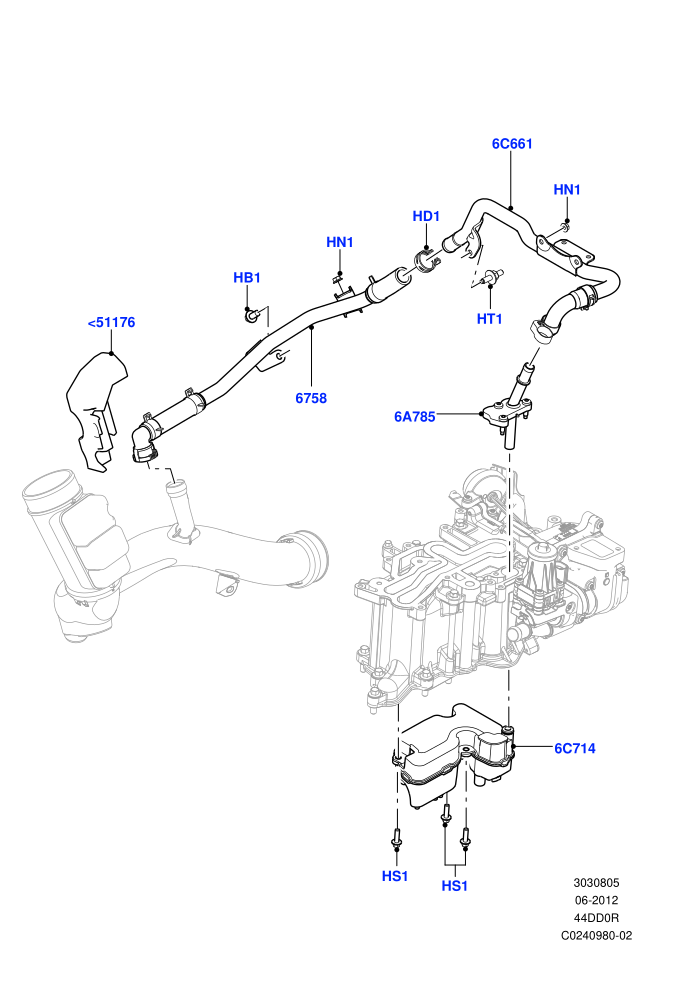 Emission Control - Crankcase (4.4L DOHC DITC V8 Diesel)
