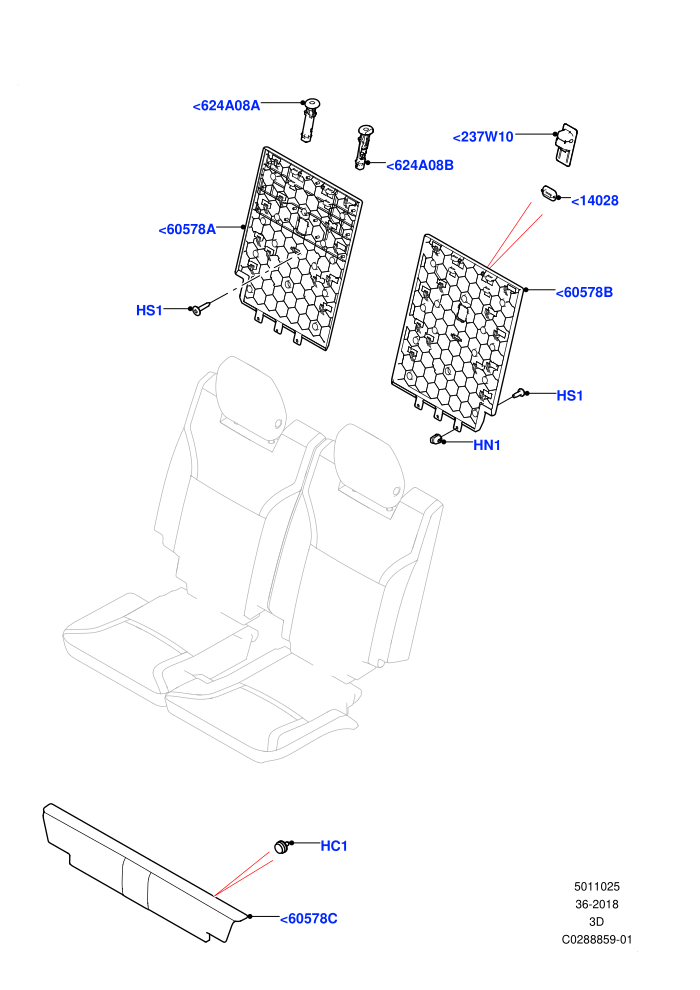 Rear Seat Back (Version - Core,Version - R-Dynamic,With 3rd Row Double Seat,With 7 Seat Configuration,With Third Row Power Folding Seat)(Nitra Plant Build,Row 3)((V)FROMK2000001)