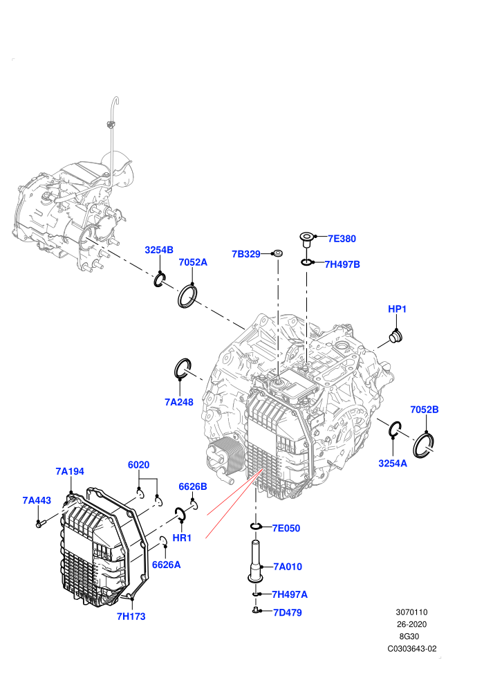 Transmission External Components (1.5L AJ20P3 Petrol High,1.5L AJ20P3 Petrol High PHEV,8 Speed Automatic Trans 8G30,Halewood (UK))((V)FROMLH000001)