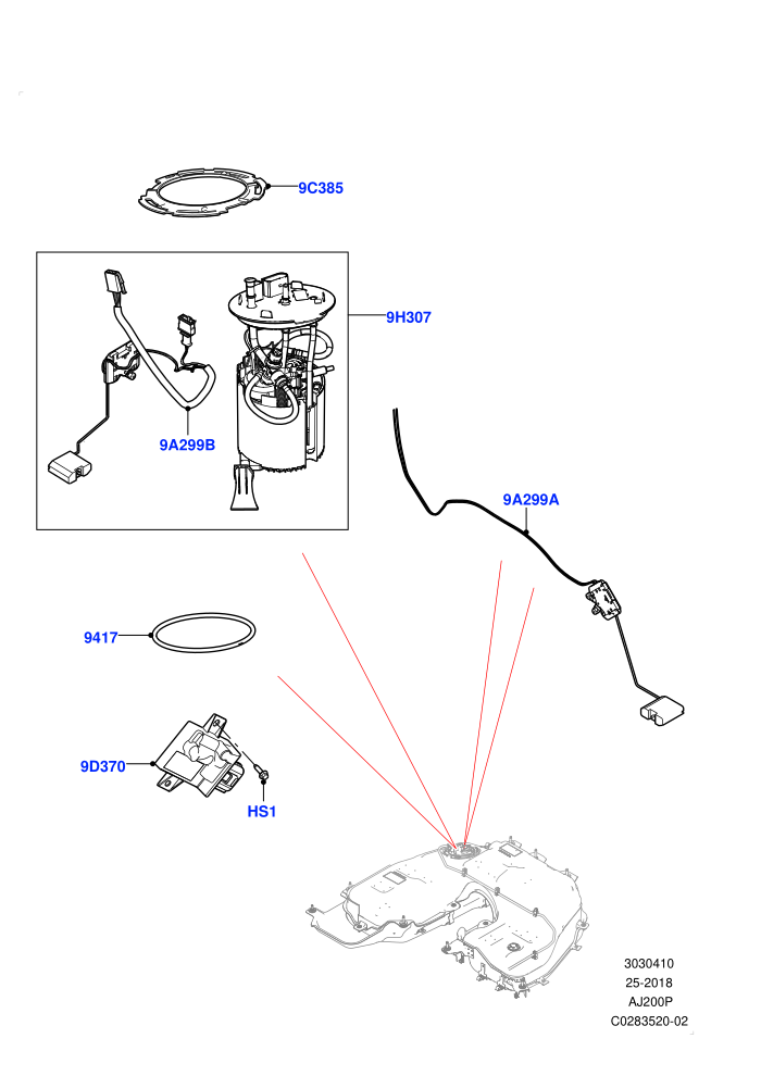 Fuel Pump And Sender Unit (2.0L AJ200P Hi PHEV)((V)FROMJA000001)