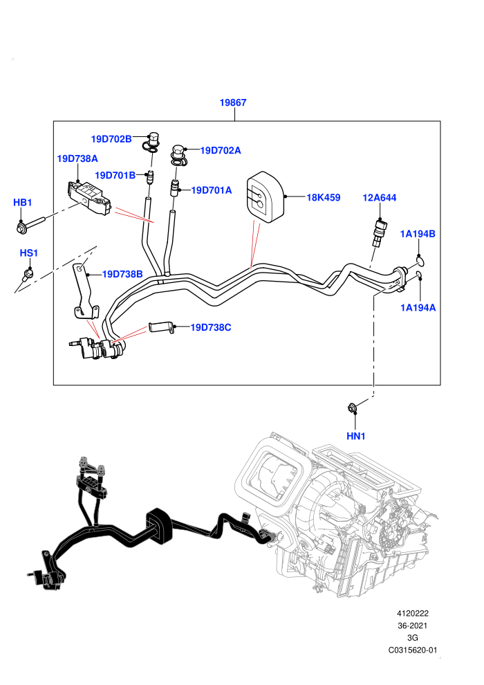 Air Conditioning System (A/C HF01234YF w/o Intrnl HT Exchng,Electric Engine Battery-MHEV,Halewood (UK),Less Electric Engine Battery)((V)FROMNH000001)