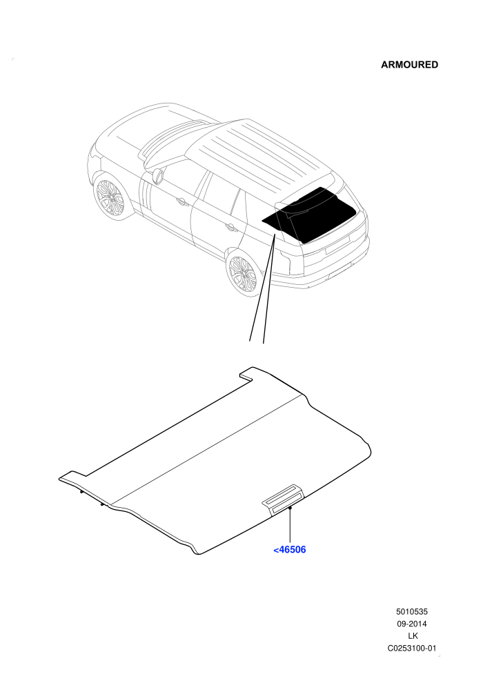 Load Compartment Trim (Armoured)(Package Tray,Upper)((V)FROMEA000001)