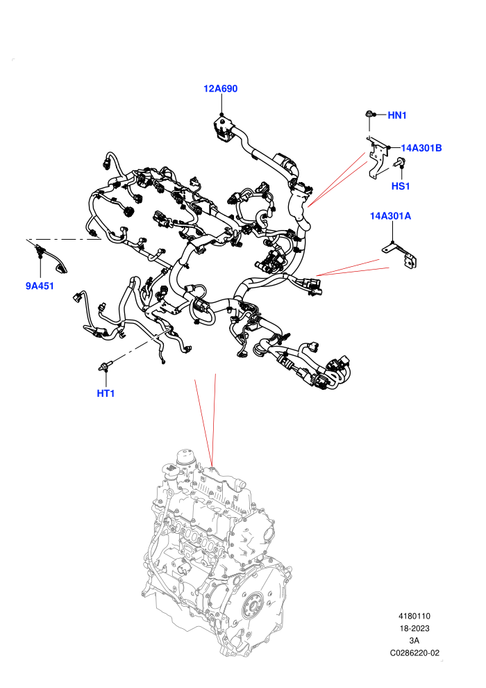 Electrical Wiring - Engine And Dash (2.0L I4 DSL HIGH DOHC AJ200,2.0L I4 DSL MID DOHC AJ200,Itatiaia (Brazil))(Engine)((V)FROMJT000001)