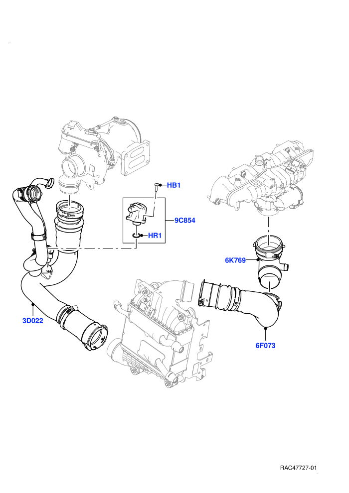 Intercooler/Air Ducts And Hoses (2.0L I4 Mid DOHC AJ200 Petrol)(Air Ducts And Hoses)((V)FROMMA000001)