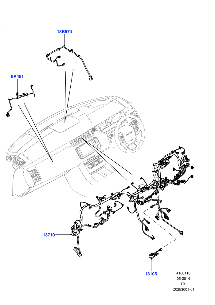 Electrical Wiring - Engine And Dash (3.0 V6 D Gen2 Mono Turbo,3.0 V6 D Gen2 Twin Turbo,3.0L 24V DOHC V6 TC Diesel,3.0L 24V V6 Turbo Diesel Std Flow,4.4L DOHC DITC V8 Diesel)(Facia)((V)TOFA999999)