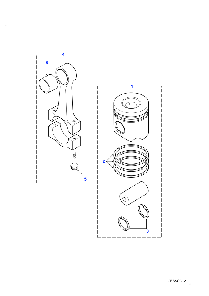 Piston & Rings (2.5L 5 Cyl L/R Turbo Diesel)