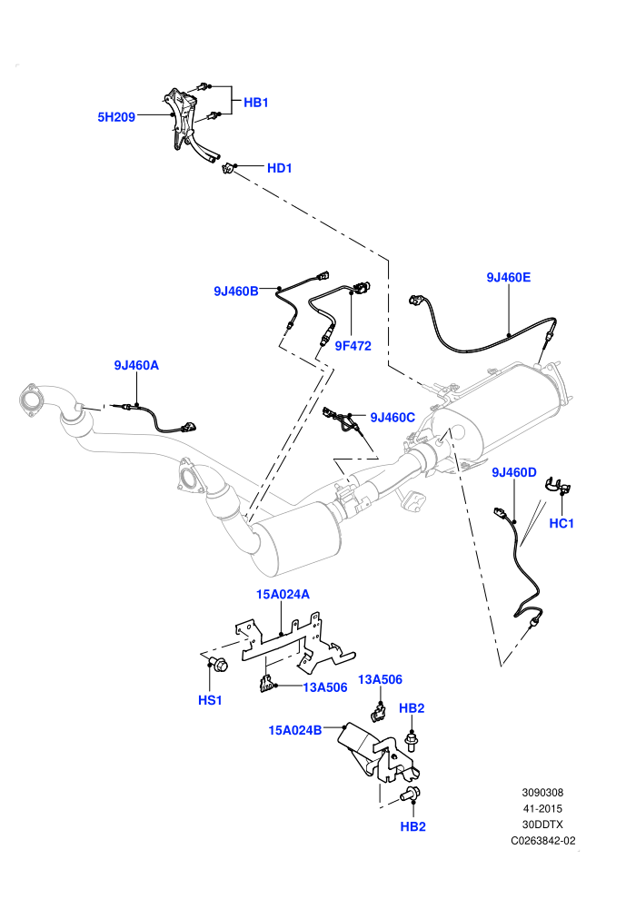 Exhaust Sensors And Modules (3.0 V6 Diesel,L6 Diesel Emissions,Proconve L6 Emissions,Stage V Plus DPF)((V)FROMAA000001)