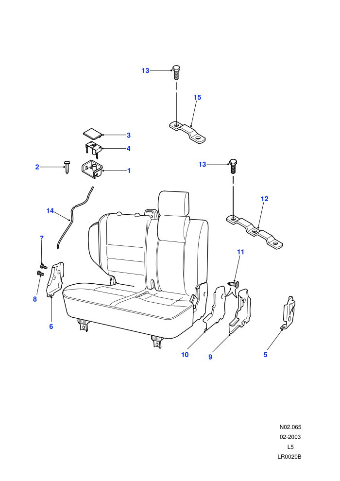 Rear - Squab Hinges - 2nd Row