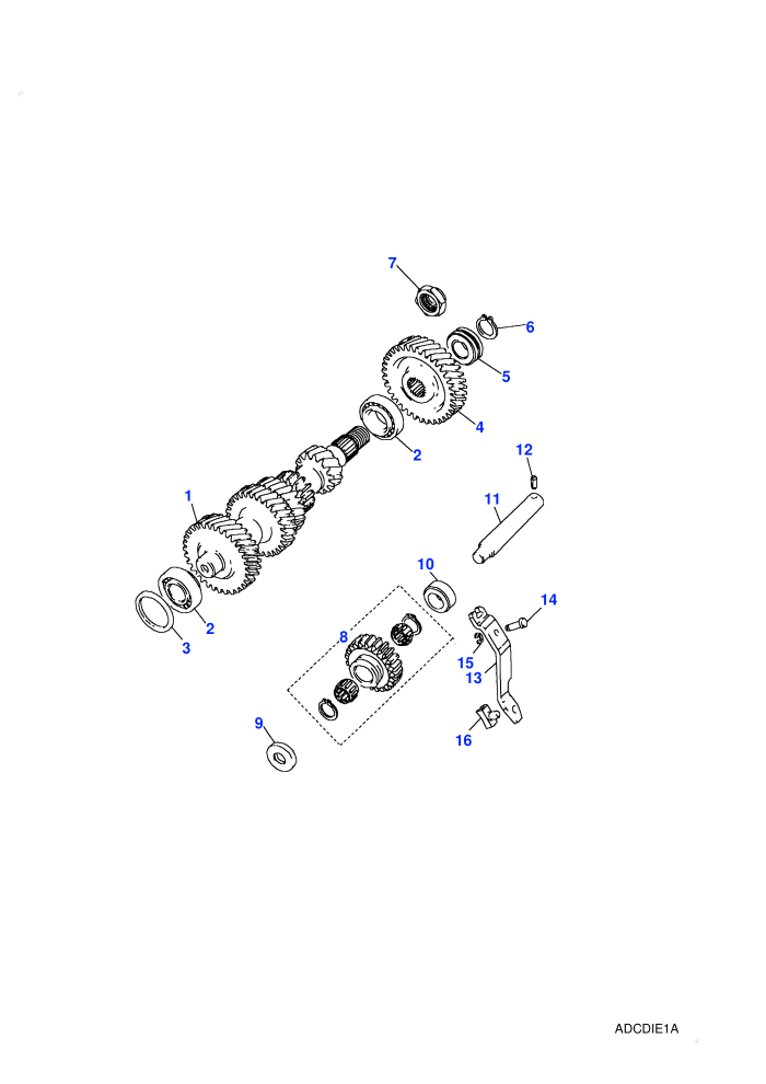 Layshaft -To Suffix E Inclusive (5 Speed Manual Transmission,Manual Transmission)