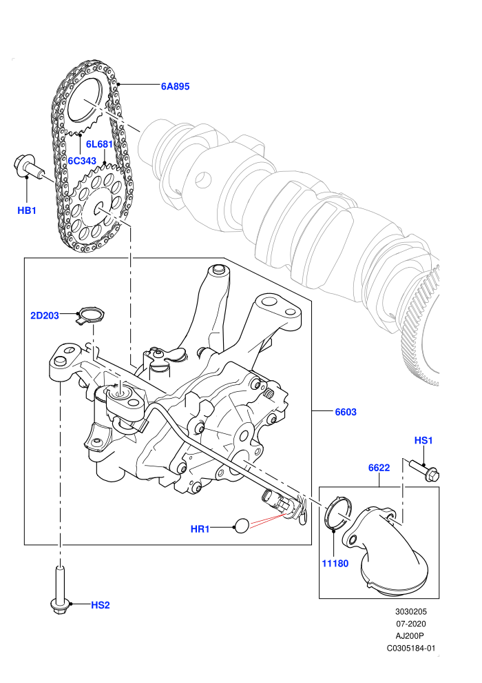 Oil Pump (2.0L AJ20P4 Petrol E100 PTA,Itatiaia (Brazil))((V)FROMLT000001)