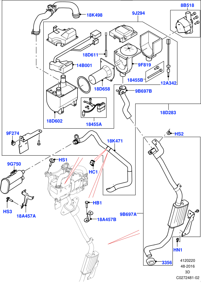 Auxiliary Fuel Fired Pre-Heater (Less Auxiliary Coolant Pumps,With Fuel Fired Heater)(Heater Components,Solihull Plant Build)((V)TOHA999999 (V)FROMHA000001)