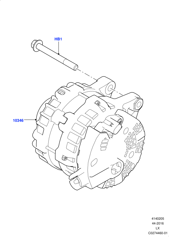 Alternator And Mountings (2.0L I4 DSL HIGH DOHC AJ200,2.0L I4 High DOHC AJ200 Petrol,3.0L AJ20D6 Diesel High,Less Electric Engine Battery)((V)FROMHA000001)