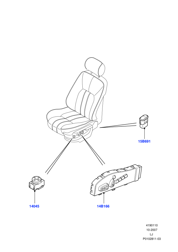 Switches (Front Or Rear Seats)((V)TO9A999999)