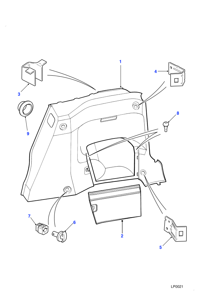 Loadspace Quarter Trim (3 Door Soft Back/Hard Back)((V)TO1A999999)