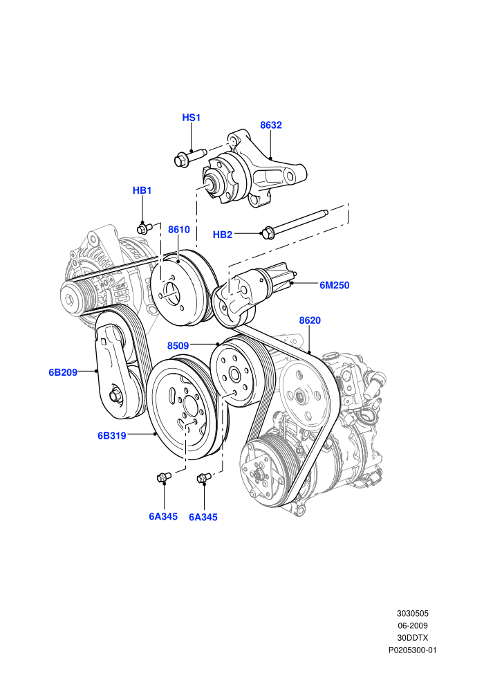 Pulleys And Drive Belts (3.0 V6 Diesel,Less ACE Suspension,Less Roll Stability Control,With Electronic Stability Control)(Front)((V)FROMAA000001)