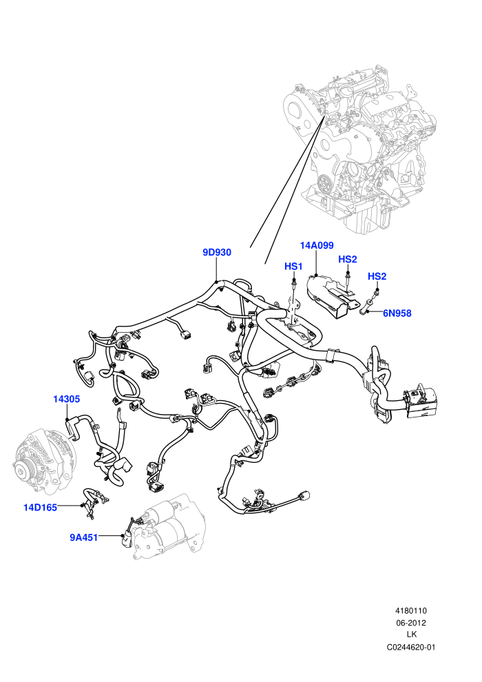 Electrical Wiring - Engine And Dash (3.0L 24V DOHC V6 TC Diesel,3.0L 24V V6 Turbo Diesel Std Flow)