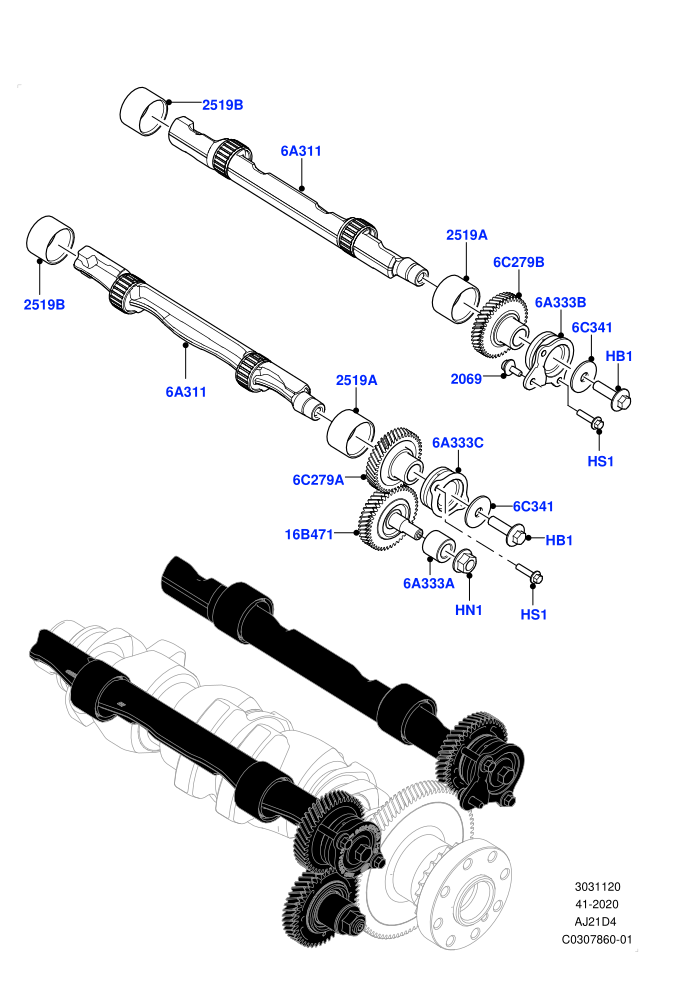 Balance Shafts And Drive (2.0L AJ21D4 Diesel Mid,Halewood (UK))((V)FROMMH000001)