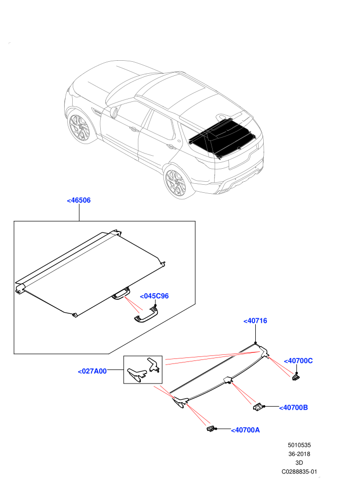 Load Compartment Trim (With Load Area Cover)(Package Tray,Upper)((V)FROMK2000001)