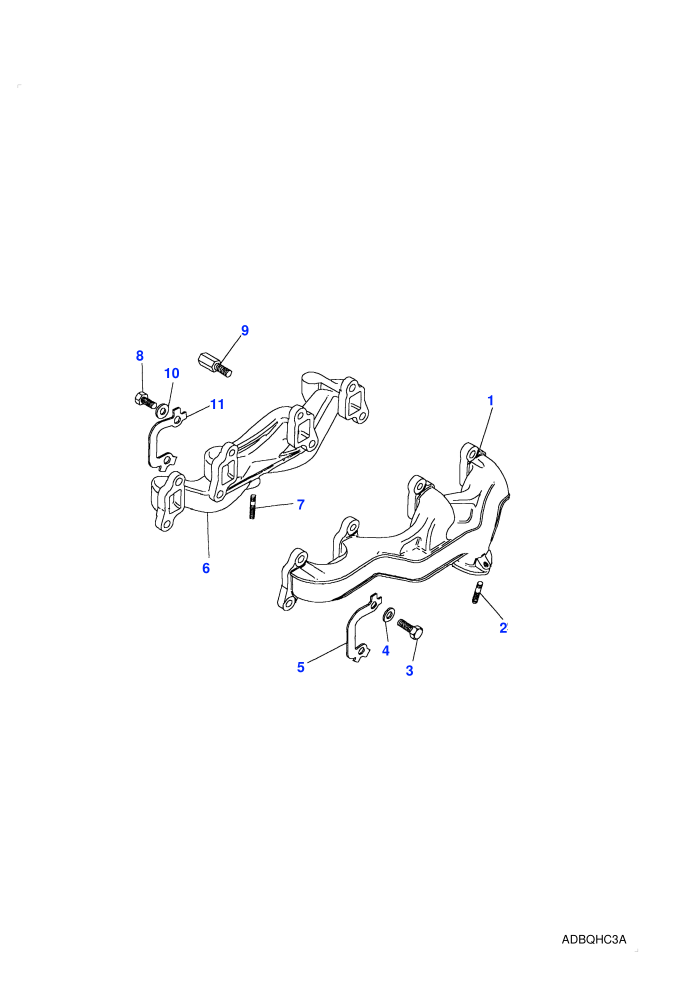 Exhaust Manifold-Without Heat Transfer Cover (3.5L V8 Twin Carb L/R Petrol)