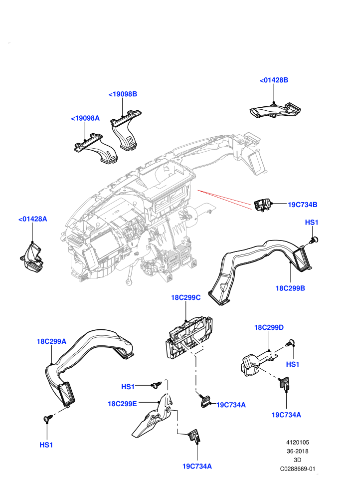Air Vents, Louvres And Ducts (Less Head Up Display)(Instrument Panel,Internal Components,Nitra Plant Build)((V)FROMK2000001)