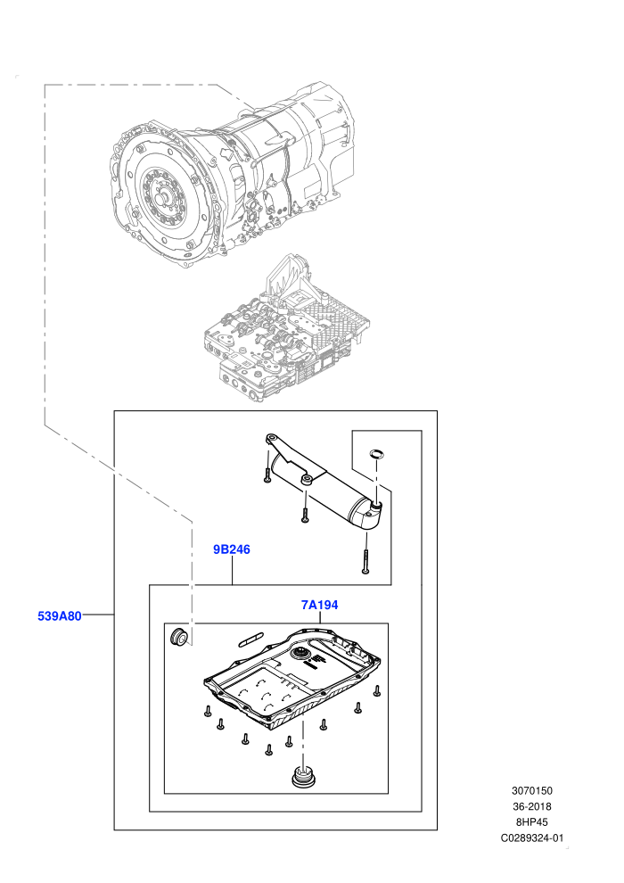 Valve Body - Main Control & Servo's (8 Speed Auto Trans ZF 8HP45,Starter - Stop/Start System)(Hydraulic Impulse Storage System,Nitra Plant Build)((V)FROMK2000001)